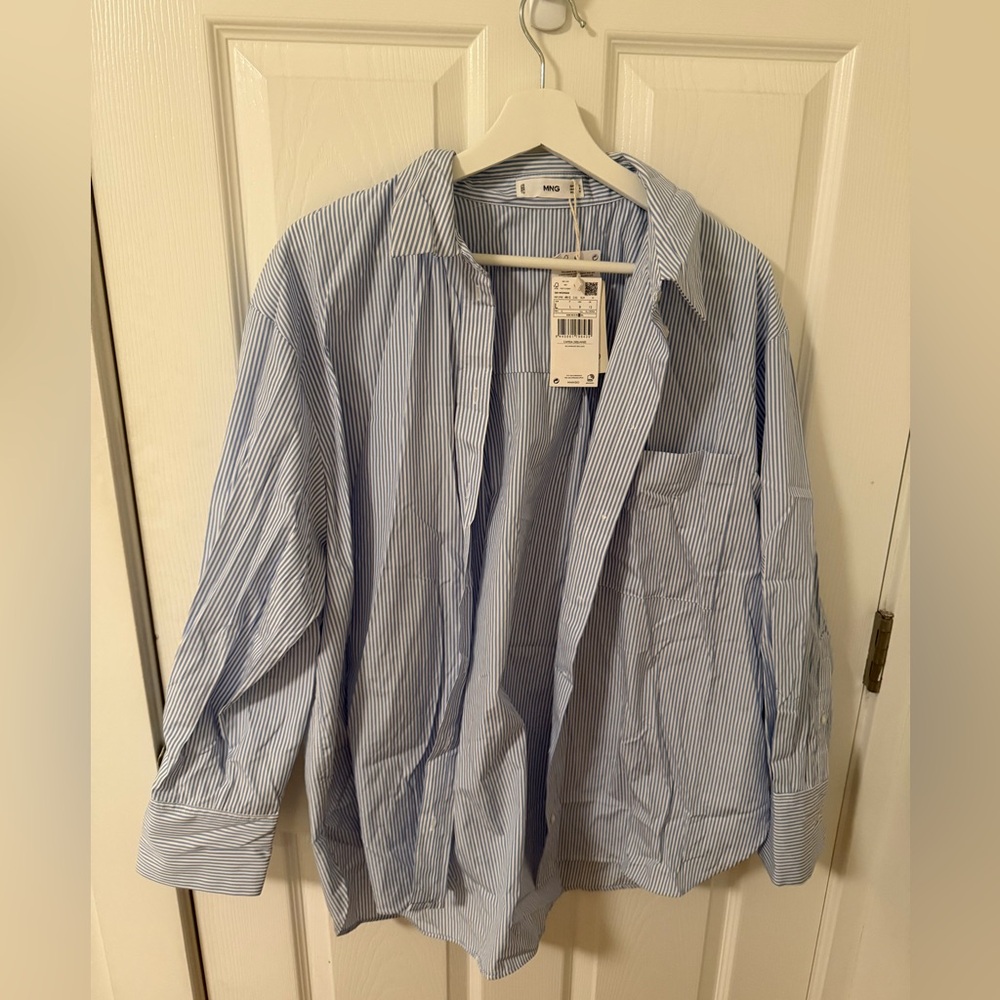 Mango Striped Oxford Shirt - US 8